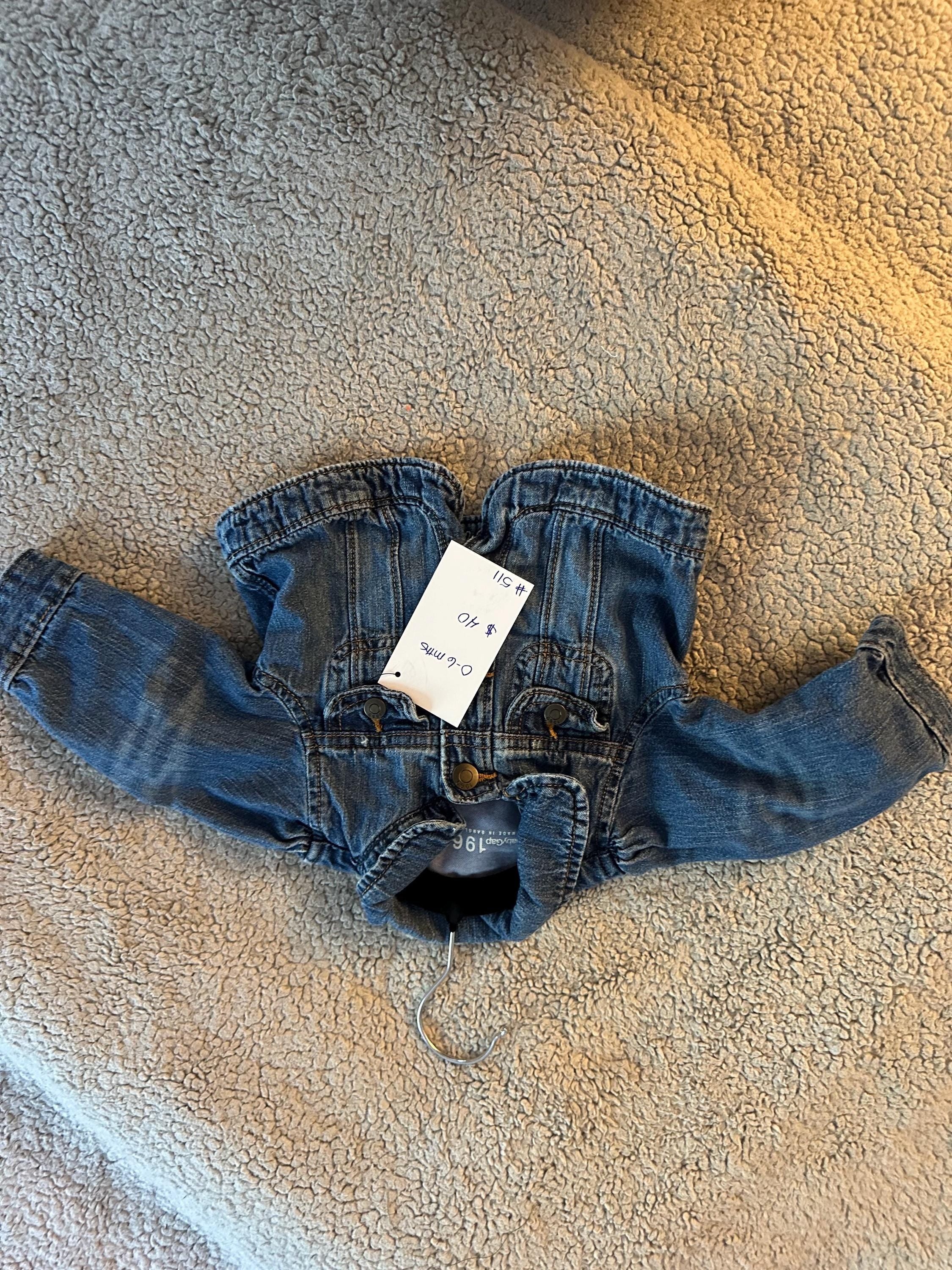 Baby Denim Jacket Sailboat 0-6M Nautical Infant Jean Jacket Gift