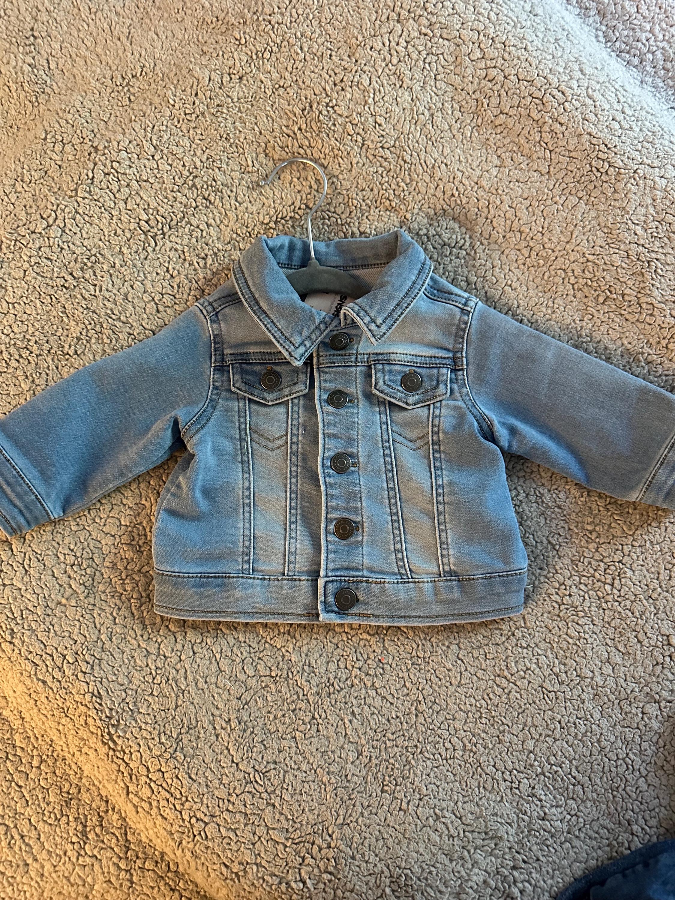 Baby Denim Jacket Fire Truck 0-6M Custom Infant Jean Jacket Gift
