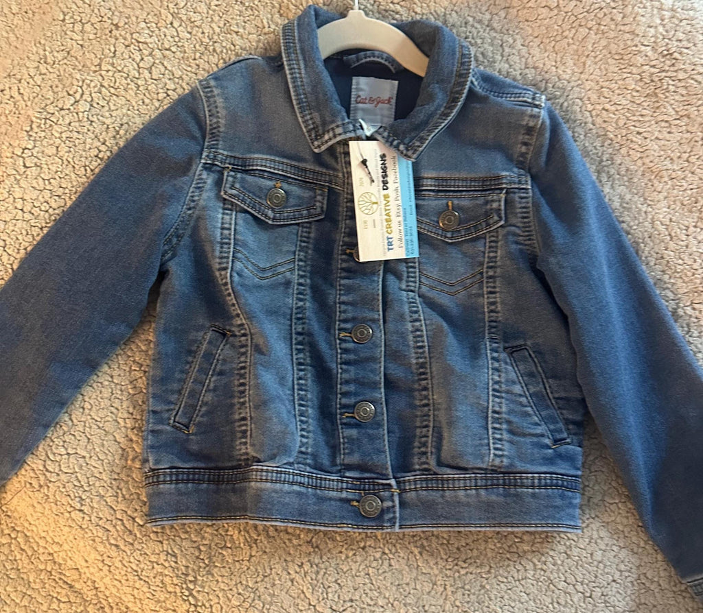 Mouse Inspired Denim Jacket | Youth Jean Jacket | Retro Cartoon Style Jacket | Upcycled Kids Jacket | Youth Small | One of a Kind