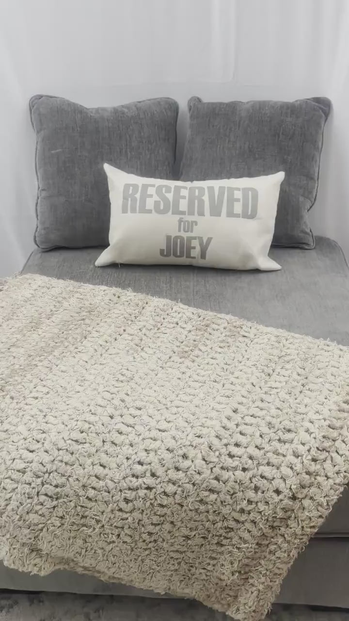 Personalized Pet Pillow Cover – Linen Farmhouse Decor, Custom Dog/Cat Name